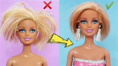 Barbie saç yapımı DIY Tasarım Kendin yap dakikada hallet Barbie Crafts YouTube