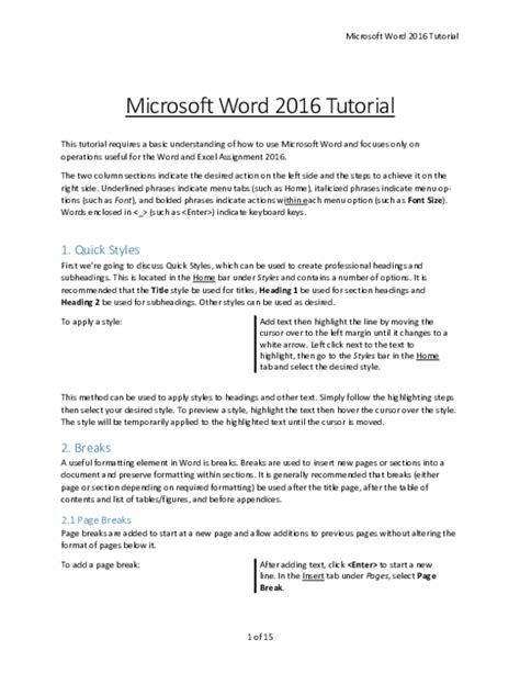 Pdf Microsoft Word 2016 Tutorial Ivan James Fermanejo