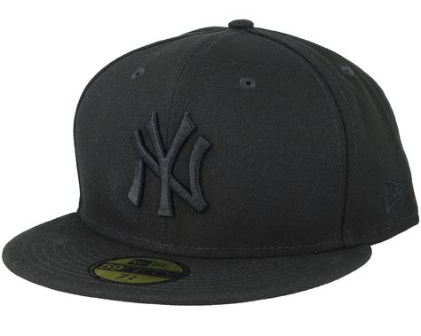 New York Yankees Mlb Basics Blackblack 59fifty Fitted New Era Cap Hatstorede