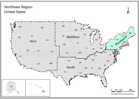 Map Of Usa Northeast States Northeastern United States