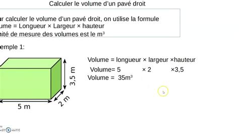 Comment Calculer Le Volume D'un Pavé Droit En Cm3 - volume pavé droit - YouTube