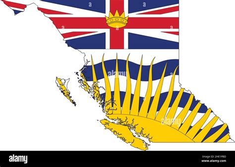 Flat Vector Administrative Flag Map Of The Canadian Province Of British