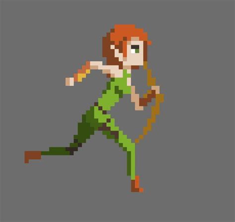 Elf Huntress Run Cycle For A Mobile Game Pixelart Pixel Art Pixel