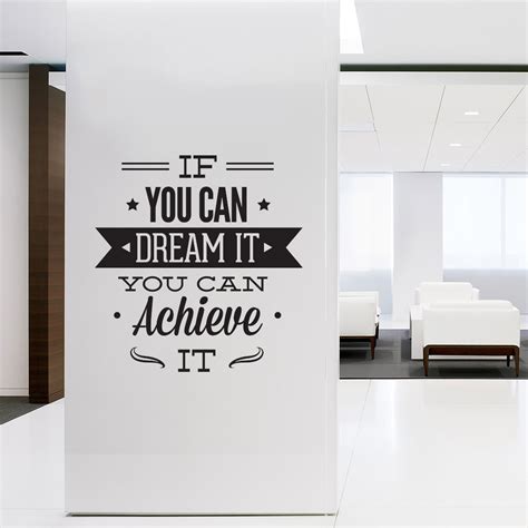 Wall Decal Quotes Wall Art Typographic Sticker Dream It Achieve It