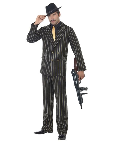 Gangster Pinstripe Suit Xl Mobester Costume For Carnival