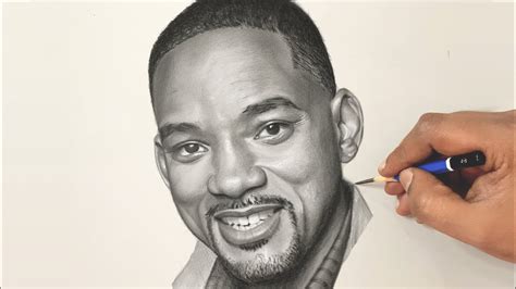 Portrait Drawing Timelapse Will Smith Pencil Drawing Youtube