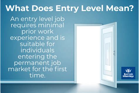 What Does Entry Level Mean For A Job