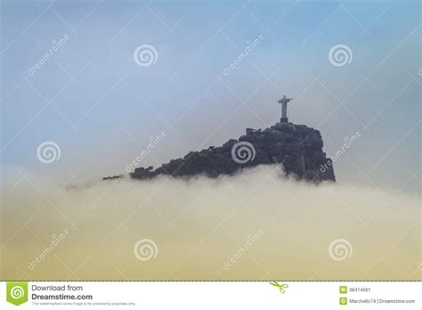 Christ The Redeemer In Clouds Rio De Janeiro Stock Image Image Of Christ Forest 38414561