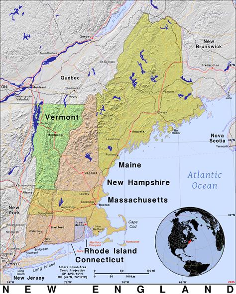 New England States Map Printable United States Map