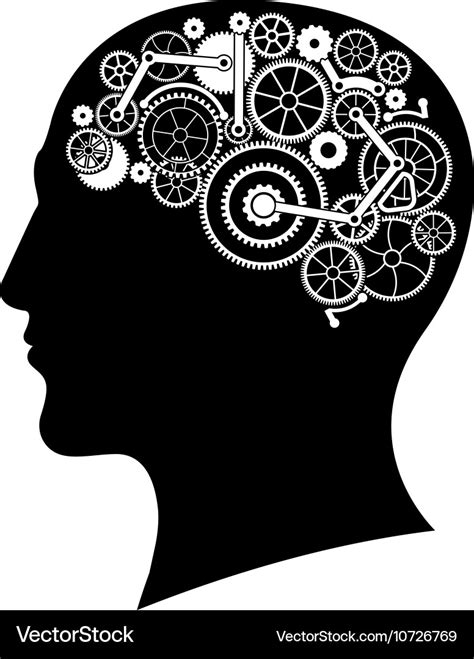 Head With Gear Brain Royalty Free Vector Image