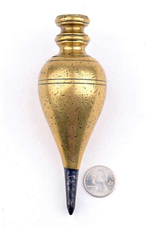 Super Two Pound Brass Plumb Bob Vintage Vials Antique Tools