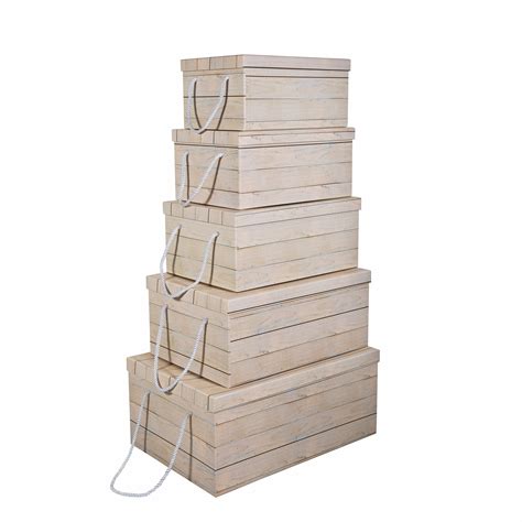 Soul And Lane Decorative Storage Cardboard Boxes With Rope Handles Set