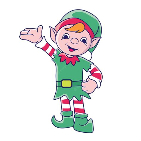 Premium Vector Funny Christmas Elf Character Cute Santas Helper Elves