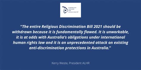 alhr religious discrimination bill fundamentally flawed and must be rejected