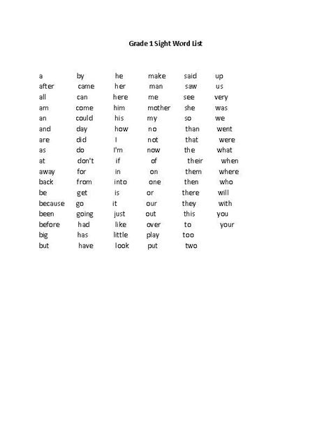 6th Grade Sight Word List Sight Words List Sight Words Sight Word
