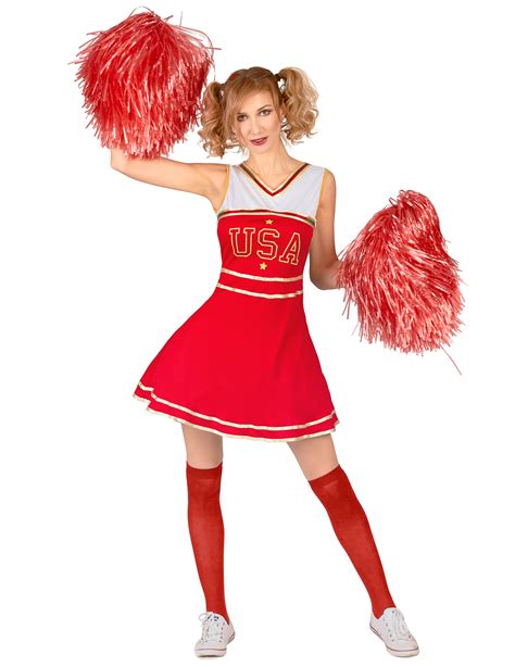 Rood Usa Cheerleader Kostuum Voor Dames Volwassenen Kostuumsen Goedkope Carnavalskleding Vegaoo