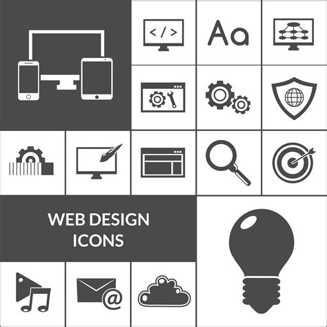 Web Design Icons Black Set 467734 Vector Art At Vecteezy