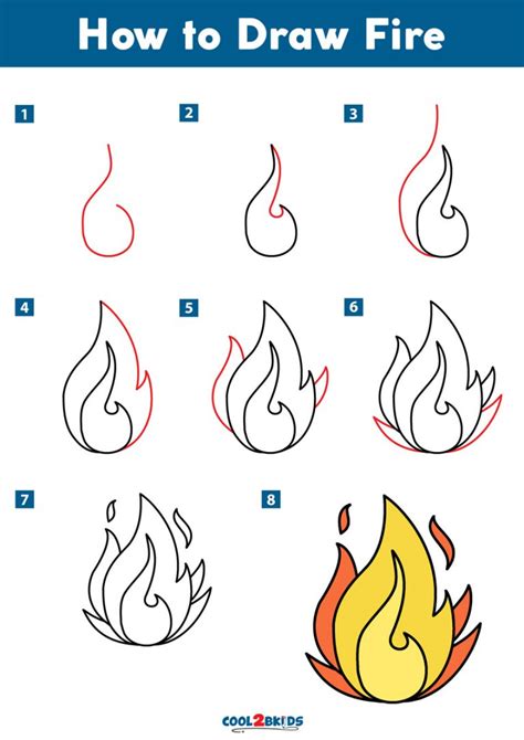 How To Draw A Fire Easy Step By Step Drawing Tutorial Youtube