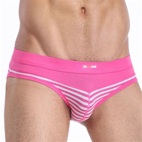 cockcon brand bamboo men underwear briefs sexy lingerie striped mens shorts panties penis pouch