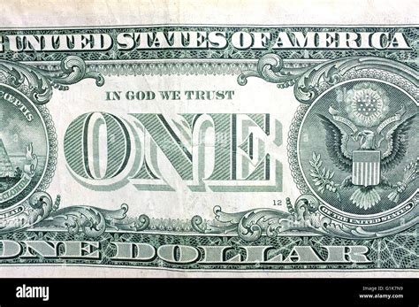 A Close View Of The Back Of An American One Dollar Bill Photographed