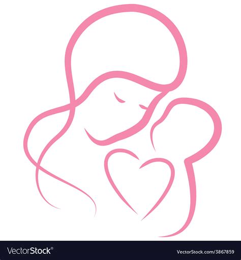 Pink Motherly Love Royalty Free Vector Image Vectorstock