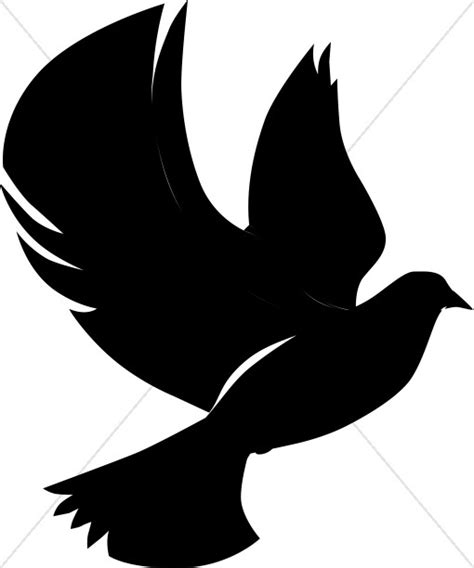 Flying Dove In Silhouette Clipart Wikiclipart