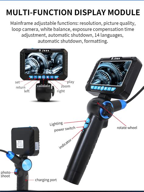 Endoscope 360 Degrees Rotating Digital Borescope Inspection Camera Two