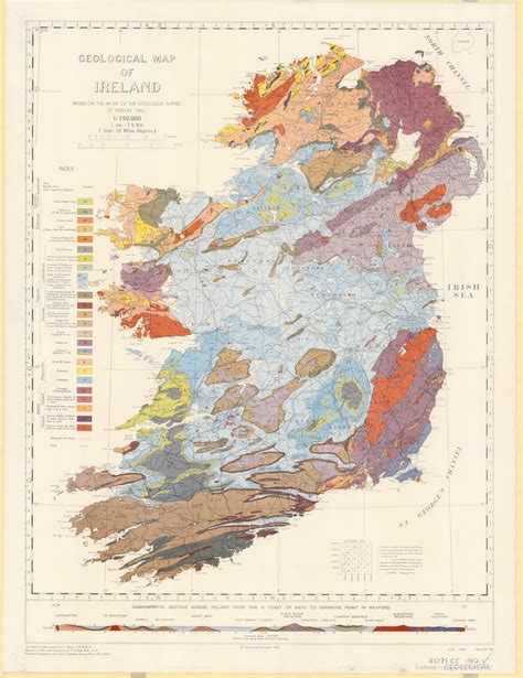 1962 Geological Map Of Ireland Map Ireland Map Geology