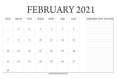 February 2021 Calendar Excel Template In 2021 Calendar Printables