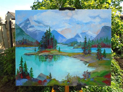 Banff Painting Alberta Original Art Oil Landscape Rocky Etsy