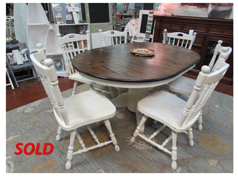 Refinished Solid Oak Pedestal Table With Matching Chairs Just Fine Tables