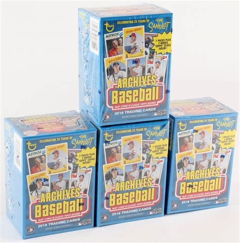 Lot Of 4 2018 Topps Archives Baseball Blaster Cards Box Pristine