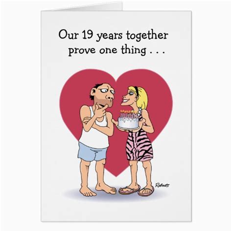 Funny 19th Birthday Cards Funny 19th Anniversary Card Love Card Zazzle