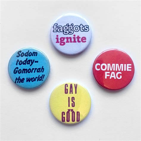 Gay Button Badges Vintage Remake Faggot Gay Lgbtq Pride Pin Etsy
