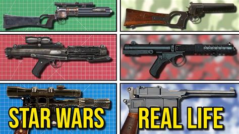 15 Blasters Inspired By Real Life Guns Star Wars Explained Youtube