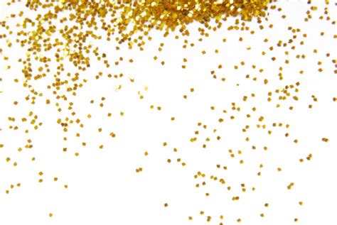 Gold Glitter Sprinkles Down From Top Of Frame Stock Photo Download