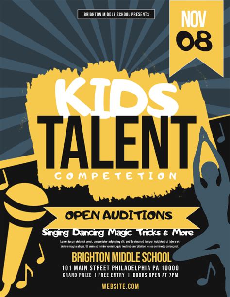 Kids Talent Show Template Postermywall