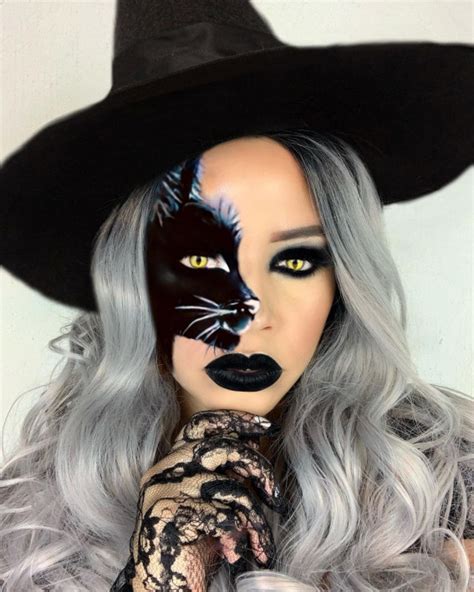 40 Spooky Halloween Makeup Ideas Black Cat Halloween Makeup