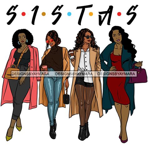 sassy sista s sisters stepping out in coats svg png vector clipart designsbyaymara