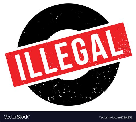 Illegal Rubber Stamp Royalty Free Vector Image