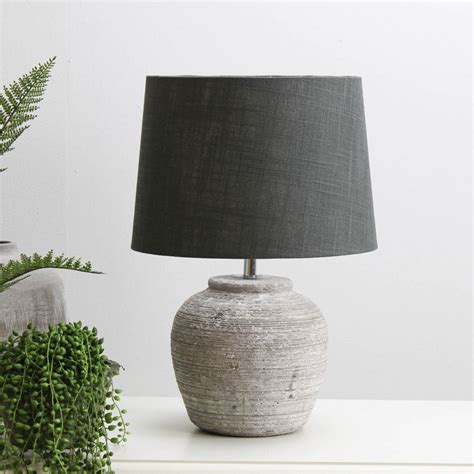 Grey Stone Effect Table Lamp Bedside Lamps Grey Grey Table Lamps