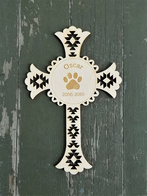 Personalized Dog Memorial Cross Custom Dog Name Memorial Pet Etsy