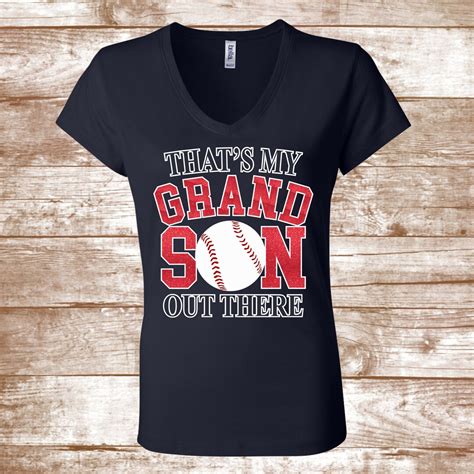 Baseball Shirt Grandson Thats My Grandson Out There Etsy