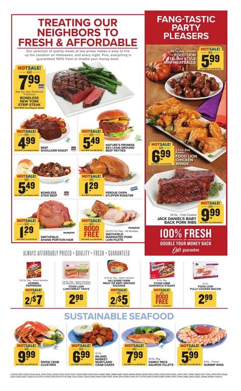 Check out the food lion weekly ad here for the discounts on general grocery products, fresh produce, seafood, meat, snacks, breakfast, pantry, and rewarded purchases. Food Lion Weekly Ad Oct 23 - Oct 29, 2019