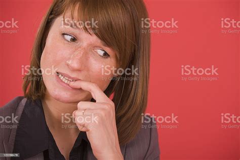 Nervous Woman Biting Nails Stock Photo Download Image Now Adult