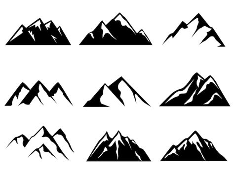 Premium Vector Mountain Silhouettes Clip Art Collection Set