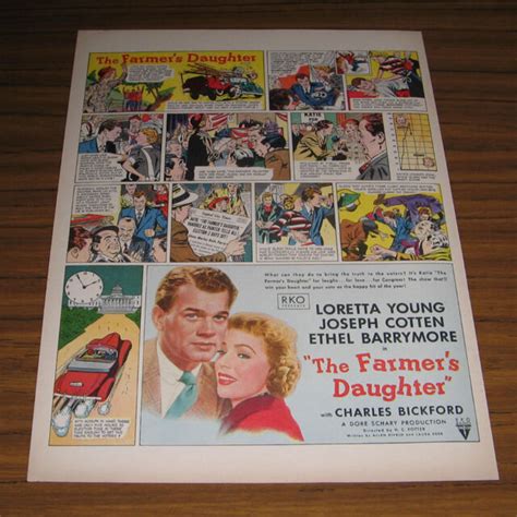 1947 Vintage Movie Ad The Farmers Daughter Cartoon Loretta Young