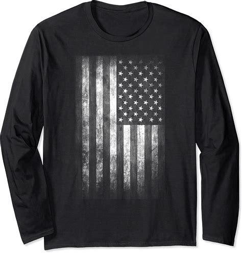 Faded American Flag Long Sleeve T Shirt Uk Fashion