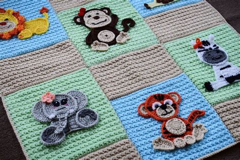 Jungle Serie Appliqe Blanket Crochet Pattern By Nezhlya Gyuldzhu