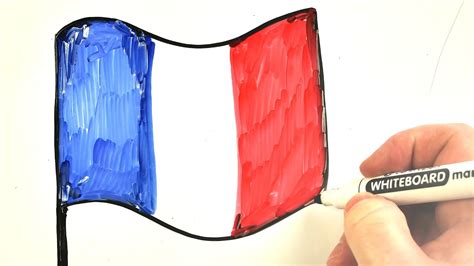 Comment Dessiner Le Drapeau De La France 🇫🇷 Dessin Sur Le Tableau Blanc